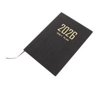 INOOMP Planner Settimanale 128 Pagine 2026 Layout Giornaliero Chiaro A5 Copertina in Pu Nero, Design Sottile e Portatile per Lavoro e Collaborazione Internazionale