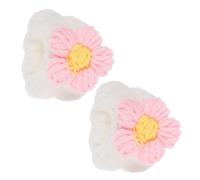 INOOMP Polsiera Elastica da 2 Pezzi a Forma di Fiore in Pile Corallo, Fascia Assorbente per Viso Comoda e Pratica, per Skincare e Doppia Detersione Viso