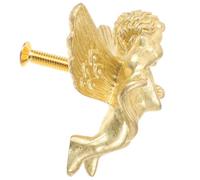 INOOMP Pomello in Ottone Color Oro a Forma di Angelo per Cassetti e Armadi, Decorativo e Facile da Installare, Design Delicato e Leggero per Arredamento Unico