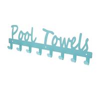 INOOMP Portasciugamani per Piscina in Metallo Azzurro Appendiabiti da per Accappatoi Cappotti e Ombrelli Gancio Adesivo Resistente per Organizzazione Bagno e Camera