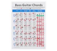 INOOMP Poster Grafico Accordi Basso Elettrico e Chitarra, Tabella Pratica su Carta Patinata per Principianti, Guida Esercizi Dita e Teoria Musicale per Apprendimento Rapido