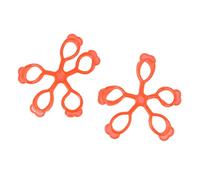 INOOMP Rafforzatore Dita per Chitarra 2 Pezzi in Silicone Rosso, Allenatore Mani Portatile per Mantenere Flessibilità e Forza, Seduti in Ufficio o Sala D'attesa