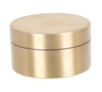 INOOMP Scatola Rotonda in Rame Piccola Resistente all Acqua e Polvere Porta Pillole Compatta e Sigillata Soprammobile in Ottone Dorato per Gioielli e Decorazioni