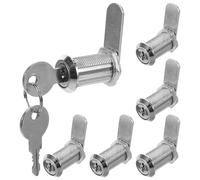 INOOMP Serratura per Armadietti in Ferro 6 Set Cilindro e Camma per Mobili Casa e Scrivania, Set di Serrature a da 30Mm 2 Chiavi, per Archiviazione Sicura