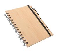 INOOMP Set 1 Quaderno a Spirale con Copertina in Bambù Beige, Design Creativo e Portatile, Versatile per Appunti di Lavoro e Viaggi per Studenti e Professionisti