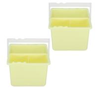 INOOMP Set 2 Bacinelle Porta Pennelli in Plastica Manico Antiscivolo, Secchi Portatili per Lavaggio Spazzole 3 Fessure, Accessori per Materiali Artistici e Pittura a Olio, per Artisti