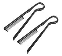 INOOMP Set 2 Pezzi Pettini a V per Chioma Lisci, Modellatori per Parrucchiere Professionali Neri, Strumenti per Styling e Raddrizzamento, Adatti per Rifiniture Rapide e Controllo Chioma