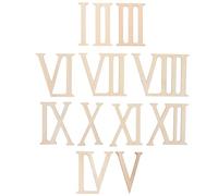 INOOMP Set 24 Pezzi Numeri Romani in Legno Beige, per Decorazioni Casa e Progetti Fai da Te, Adatti per Scrivere e Dipingere Stile Creativo