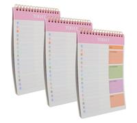 INOOMP Set 3 Quaderni Planner A5 con Copertina Rosa, Blocco Note Settimanale e Mensile per Monitoraggio Abitudini e Gestione Attività, Agenda Personale Portatile per Casa, Ufficio