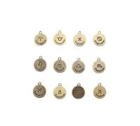 INOOMP Set 36 Pezzi Ciondoli per Gioielli in Lega a Forma di Moneta Design a Dodici Motivi, Finitura Fine, Stile Retrò, per Collane e Maglioni