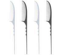 INOOMP Set 4 Pettini Antistatici per Parrucchieri, Pettine Punta di Separazione e Pettine Districante per Chioma Neri Naturali, Resistenti al Calore, Adatti per Applicazioni