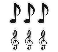 INOOMP Set 6 Clip per Libri Musicali a Forma di Simbolo Musicale, Realizzati in Plastico e Lega Nero, Resistenti All'usura e Non Facili da Deformare, per Fermare Spartiti Musicali