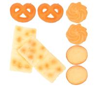INOOMP Set 8 Pezzi Modelli Biscotti Realistici in Pvc per Decorazione Casa e Fotografia, Design Delicato e Forme Cuore e Rotonde per Uso come Oggetti di Scena e Materiali Didattici