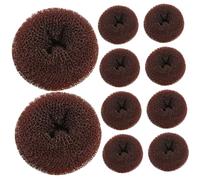 INOOMP Set da 15 Pezzi Creatore di Chignon da Ballerina per Donna, Accessori per Chioma Ciambella Sintetica Piccola Color Caffè, Modellatore per Chignon da Spettacolo e Uso