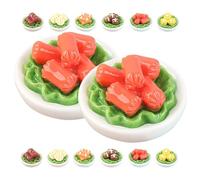 INOOMP Set da 15 Pezzi di Modelli di Cibo Finto in Miniatura per Decorazioni Casa, Accessori da Cucina per Mini Case, Oggetti di Scena Realistici per Gioco di Ruolo e Stile Stile Casuale