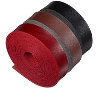 INOOMP Set da 3 Cinturini in Similpelle 1,5 Cm X 2 M Colore caffè Nero Rosso Scuro, Strisce di Cintura Lisce e Morbide per Creazione Borse Fai da Te, Cordino in Pelle Piatta per Progetti