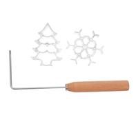 INOOMP Set di 3 rosette in alluminio per timballo di biscotti Bunuelos, waffle e snack fritti, con manico, utensili da forno fai da te, achappam svedese e macchina per dolci da cucina