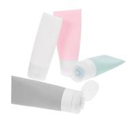 INOOMP Set di 4 Contenitori da Viaggio in Silicone da 60ml, Bottiglie Portatili Leggere per Shampoo e Lozione, per Trasporto Cosmetici Durante i Viaggi