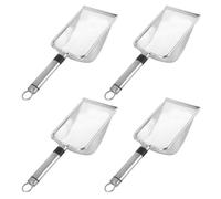 INOOMP Set di 4 setacci da Giardinaggio in Acciaio Inossidabile per Sabbia, | con manico in acciaio inox per sabbia, terra e compost roccioso, pulizia della lettiera per rettili, maglia da 2/2,8/3,8/5 mm