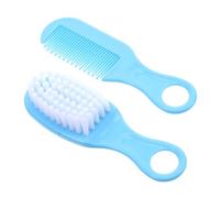 INOOMP Set Spazzola e Pettine per Ragazzo Ragazza Blu Design a Denti Circolari in Pp e Tpe, Morbido e Delicato per Massaggio Chioma senza Dolore