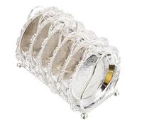 INOOMP Set Vassoio per Snack in Metallo Argentato 1 Supporto 6 Piatti da Portata Creativi a Forma di Foglia per Frutta Secca e Dessert, Vassoio da Tavolo da Tè per Casa e Intrattenimento