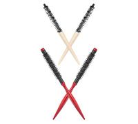 INOOMP Spazzole per Chioma Ricci Design Ergonomico e Volumizzante Manico in Legno Set 4 Pezzi e Tubo in Alluminio per Styling in Viaggio e Salone