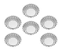 INOOMP Stampi per Crostate in Acciaio Inox 6 Pezzi Stampi per Crostata a Forma di Fiore Riutilizzabili Durevoli e Facili da Pulire per Dolci Fatti in Casa e Uso Professionale