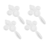 INOOMP Stampo per Dolci Cinesi Facile da Premere con Motivi Decorativi 4 Pezzi Riutilizzabile in Abs Bianco per Baking e Home Baking di Torte e Dessert Tradizionali