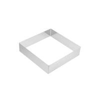 INOOMP Stampo Per Mousse Quadrato in Acciaio Inox 22 Cm, Anello Taglia Pasta Per Biscotti e Torte, Resistente Alte Temperature, Riutilizzabile, Per Cucina e Dolci Fatti in Casa