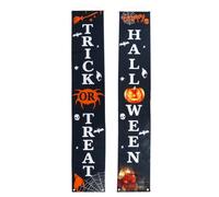 INOOMP Striscione per Feste di Halloween Nero Resistente alle Intemperie, Decorazione Creativa per Porte e Finestre, Facile da Conservare