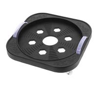 INOOMP Supporto con Ruote per Vasi e Bonsai in Plastica e Acciaio Inox, Carrello Portavasi Nero per Protezione del Pavimento e Spostamento Facile su Terreno o Pavimento