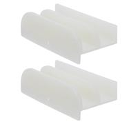 INOOMP Supporto Solido e Resistente alle Macchie D'acqua per Porta Doccia Scorrevole Guida Inferiore 2 Pezzi in Plastica Beige con Canale da 1/2 Pollice Accessorio per Bagno Moderno