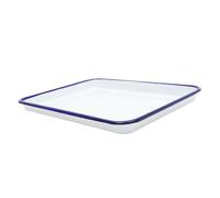 INOOMP Teglia da Forno Rettangolare in Smalto Bianco Padella da Forno Multifunzionale ad Alta Conducibilità Termica per Dolci e Pizze Resistente AI Graffi e Facile da