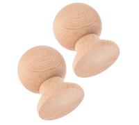 INOOMP Terminali in Legno Massello per Pali del Letto e Balaustre Scale, Coppia di Puntali a Sfera Non Finiti 10x8 Cm, Ornamenti Decorativi per Mobili e Recinzioni, Finitura