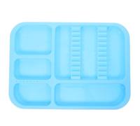 INOOMP Vassoio dentale in plastica blu autoclavabile, con scomparti per | Vassoio per la preparazione delle procedure, leggero e portatile, vassoio in plastica per strumenti per l'organizzazione