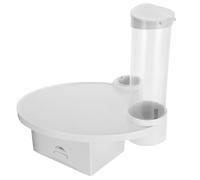 INOOMP Vassoio Odontoiatrico con Dispenser Bianco in Plastica 3 in 1 Porta Bicchiere e Supporto per Fazzoletti, Organizzatore per Postazione Dentale e Sala Procedure