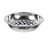 INOOMP Vassoio rotondo per carbone in acciaio inox, braciere per griglia | Cestello per carbone da esterno per grigliate in giardino, vassoio per griglia a carbone per barbecue da patio