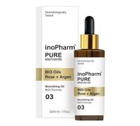 inoPharm Pure Elements - Siero viso con olio di rosa e argan biologico, siero nutriente con formula ricca, 30 ml