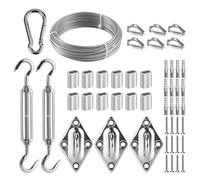 Inossidabile Cavo Acciaio Kit Kit di attacchi hardware for vela parasole Cavo metallico rivestito in acciaio inossidabile 15M / 3mm for installazione triangolare Accessorio for Tende da sole(6mm)