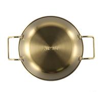 Inossidabile per servire ciotola con doppio orecchio riso - 304 maniglie - condimento snack piatto acciaio vino spaghetti dessert salsa 12x4. 5cm/17x6cm. 5cm/14x5 (argento/oro) (ORO) (ORO) 14 CM