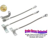 Inossidabile Tubo Freno Set Ford Ltd 1968 - Anteriore Disco,Senza Wer Asse Post.