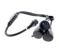 Inotech HO7RN-F Estensione a tripla testa per cantieri 16A 3G1,5mm², 80cm, nero (Standard NF-C 61-314)