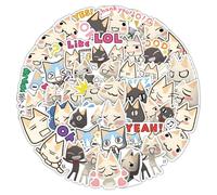 Inoue Toro Adesivi 50 pezzi Simpatici Cartoon Cat Adesivi per Laptop Bagagli Scrapbook Moto Skateboard Auto Telefono Chitarra Impermeabile Funny Animali Adesivi per Ragazze Adulti Ragazzi