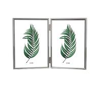 Inov8 Cornice per foto placcata argento resistente all'ossidazione, bordo sottile, design a doppia cornice, per due foto, 18 x 12 cm