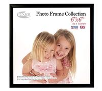 Inov8 Cornice portafoto in Raso 15 x 15 cm, 1 Pezzo, Legno, Nero Satinato, 6x6