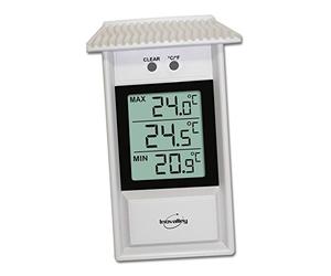 INOVALLEY 312ELW - Termometro con Temperature min/Max, in plastica, Colore: Bianco