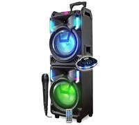 INOVALLEY MEGA ALTOPARLANTE DA VIAGGIO 800W MS01XXL-N con USB Bluetooth Effetti LED Microfono Sono Karaoke DJ Trolley LED UFO