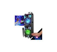 INOVALLEY Mega Altoparlante Nomade 800W MS01XXL USB Bluetooth Effetti LED Microfono Sono Karaoke DJ, Luci Anelli LED in Regali