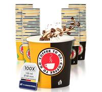 Inoverse 100 Bicchieri di Carta Usa e Getta per Caffè To Go - 100 ml/4 oz, per Tè, Tazze Monouso