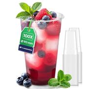 Inoverse 100 bicchieri in plastica, 0,5 l, trasparenti, per feste, per birra, per acqua